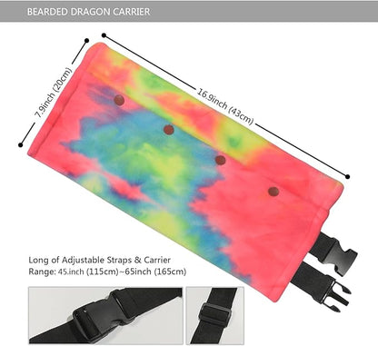 Bearded Dragon Leash and Harness Set, Beardie Carrier, Lizard Adjustable Harness with Leather Wings and Sling Bag, Reptile Small Pet Backpack Batwing Accessories (Pink)