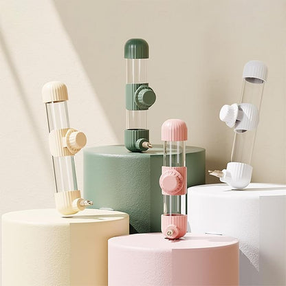 9.4 Fl Oz No Mess Bird Water Dispenser, Automatic Parrot Water Feeder with Spring Valve, Clear Cage Water Drinker for Parakeets Cockatiels Budgies Finch Lovebirds & Canary (Green, 7.4 fl oz (220ml))