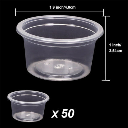AIICIOO Gecko Feeder Ledge Cup 1oz Plastic Bowls 50 Pack Reptile Food Feeder Water Dish Ledge Accessories Bowls for Crested Gecko Lizards Chameleon Spiders Snake Frogs