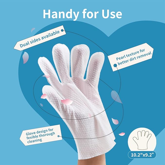 Hypoallergenic Pet Grooming Wipes for Dogs & Cats - Coconut Oil Cleaning & Deodorizing Bathing Wipes with Hydrating Formula for All Body Parts,Dog Cleaning Wipes Remove Odor (3 Pack)