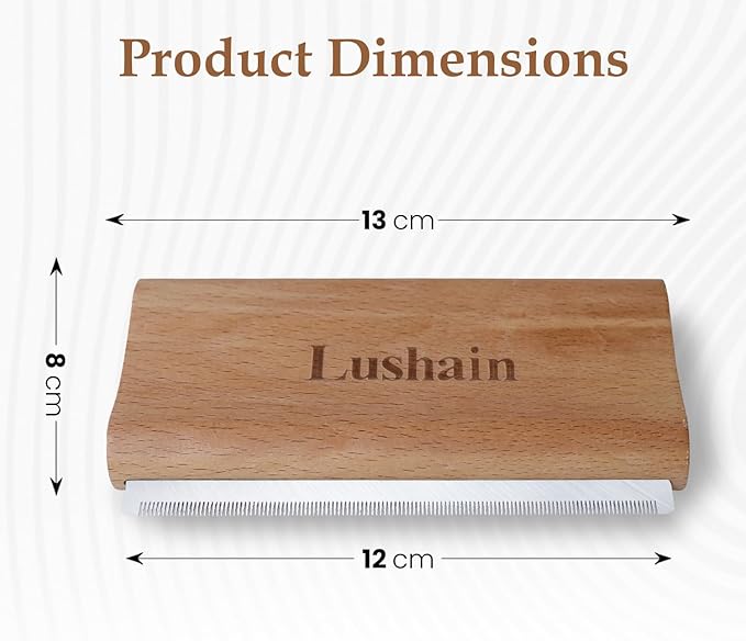 Deshedding Brush for Dogs & Cats | Professional Pet Grooming Tool | Removes Loose Fur, Dirt & Hair | Small, Medium & Large Pets | Ergonomic Wooden Handle| 5 Inches (Nature Wood, 5 inch)