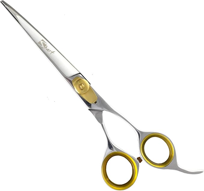 Sharf Gold Touch Pet Grooming Shear, 8.5 Inc Grooming Shear, 8.5 Inch Dog Grooming Curved Scissors for Dogs, 440 Japanese Steel Curved Shears