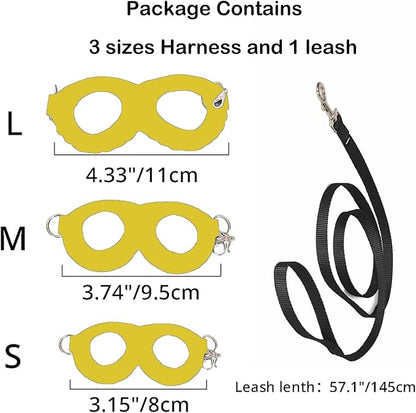Meow&Woof 3 Pack Sugar Glider Harness and Leash Set Small Animal Training Walking Vest for Squirrel Hamster Rat Yellow