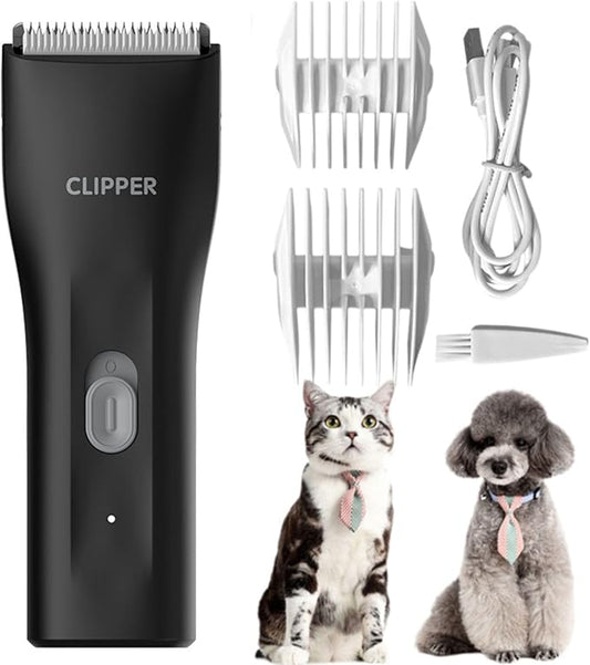 Dog Grooming Kit Clipper for Thick Coat Low Noise Cordless Cat Hair Trimmer Rechargeable Shaver Pet Grooming Tools for Small and Large Animals