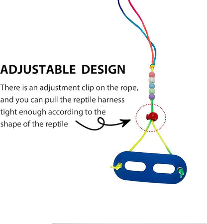 AIITLE Multi-Size Bearded Dragon Leash - Comfortable Adjustable Harness for Reptiles & Small Animals (Outdoor Walks, Pet Events), Blue