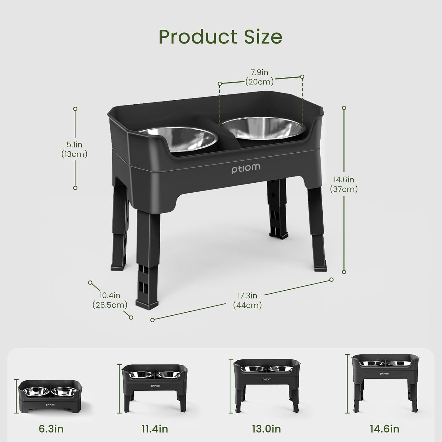 KPWACD 3-in-1 Elevated Dog Bowls Mess Proof Raised Slow Feeder Dog Bowls, 4 Height Adjustable Stand Licking Plate with 2 56oz Stainless Steel Doggy Food Dish for Small Medium Large Pets