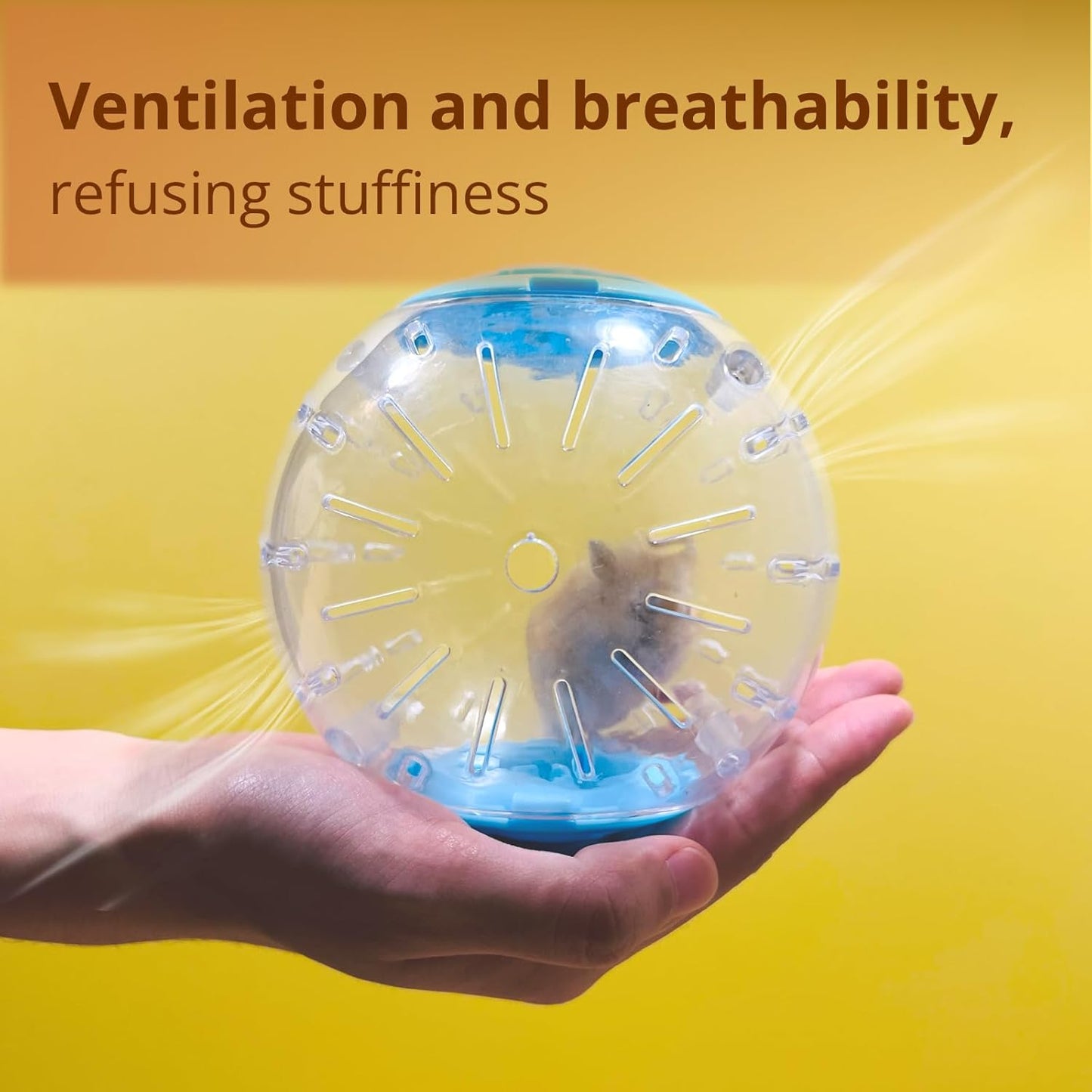 5.9" Hamster Wheel,Exercise Ball & Wheel - Silent Running Toy with Anti-Skid,Transparent Hamster Ball,Breathable Design & Rope for Easy Carry,for Little/Dwarf Mouse (Blue, 5.9)