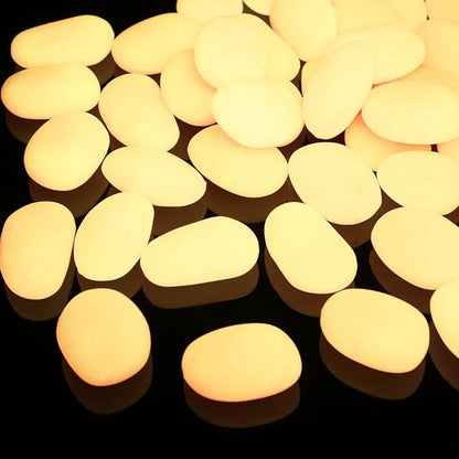 Shiny Stone Glow in The Dark Pebbles,Decorative Glow Stones,Fish Tank Aquarium Gravel,Glow Pebbles for DIY Garden Gifts Decoration(Big Size, 3-4cm, 400g/14.1oz) (Pink)