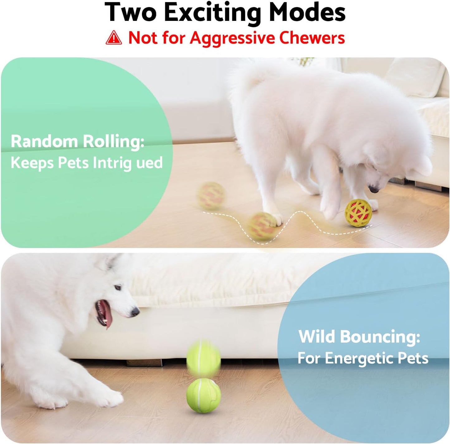 seagi Interactive Dog Toys – Durable Automatic Bouncing & Vibrating Interactive Dog Ball for Smart Play, Motion-Activated Moving Dog Toy for Small/Medium/Large Dogs,USB Rechargeable (Yellow)