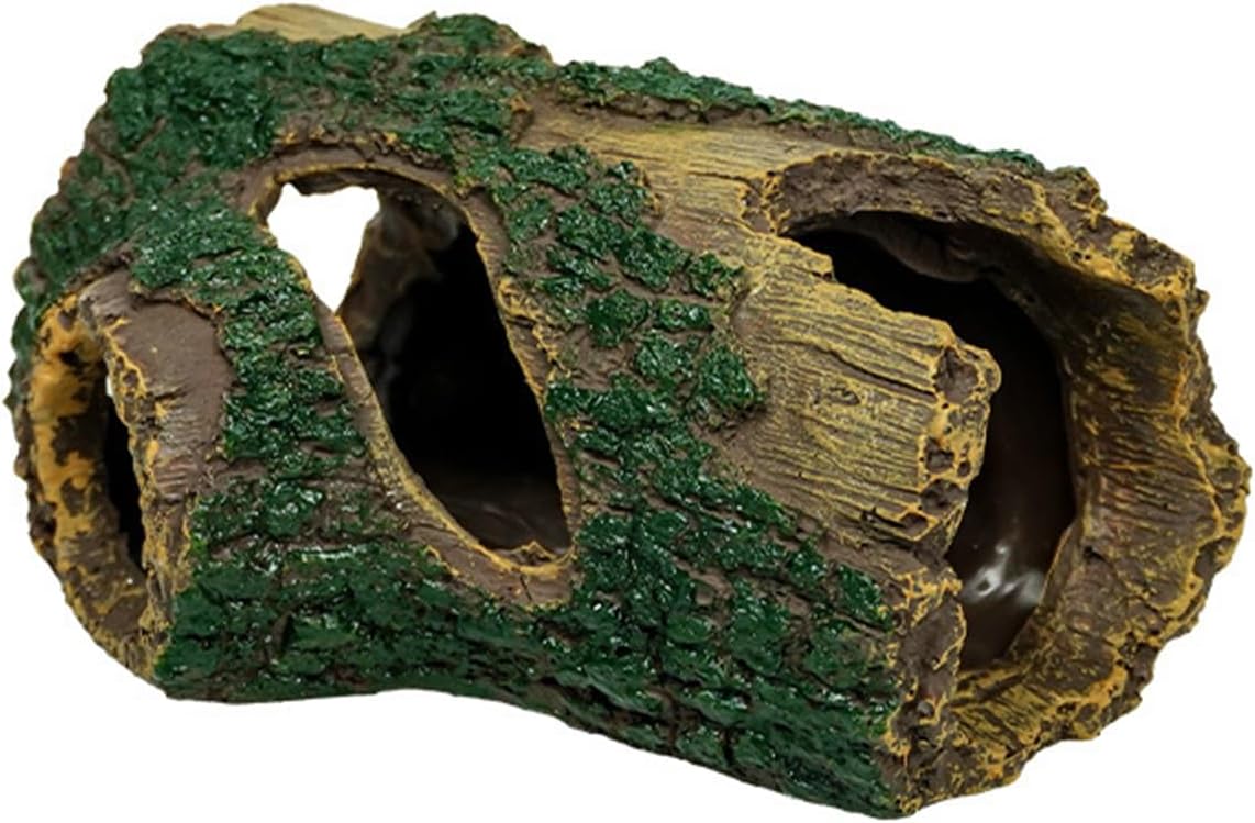 Resin Reptile Hideout Aquarium Decor Cave Shelter for Reptiles Fish Tank Ornament Safe Non Toxic for Lizards Snakes Fish Turtles Amphibians Terrarium Aquarium Accessories