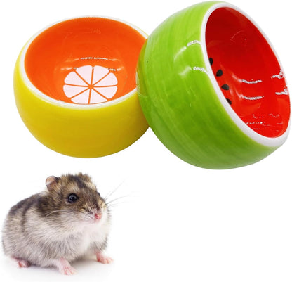 Hamiledyi Hamster Bowl,Pet Ceramic Food Water Feeding Dish Guinea Pig Water Rat Bowl for Gerbil Mouse Chinchilla Hedgehog Sugar Glider(2PCS)