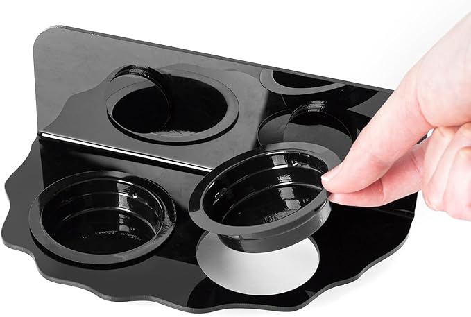 REPTI ZOO Magnetic Gecko Feeding Ledge, Acrylic Aboreal Feeding Ledge with 6PCS Cups, Strong Magnetic Reptile Ledge Gecko Food Ledge