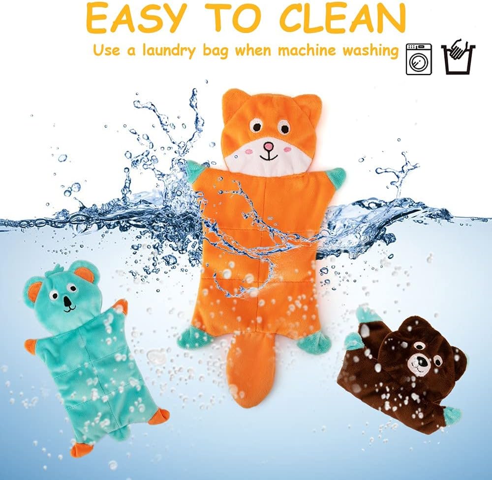 No Stuffing Dog Toys - 5 Pack Squeaky Crinkle Plush Set for Puppy Teething, Durable Chew Toys for Small Medium Dogs, Cute Holiday Pet Toys for Playing Training Reducing Boredom