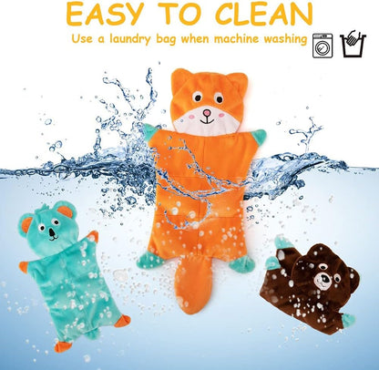 No Stuffing Dog Toys - 5 Pack Squeaky Crinkle Plush Set for Puppy Teething, Durable Chew Toys for Small Medium Dogs, Cute Holiday Pet Toys for Playing Training Reducing Boredom