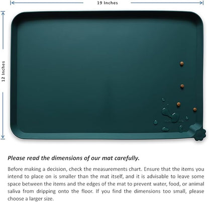 Hoki Found Silicone Pet Food Mats Tray - High-Lips Pet Dog Cat Bowl Mats - Dog Pet Cat Feeding Mat - Waterproof Dog Cat Food Mats -Pet Water Mats for Floors - Dark Cedar