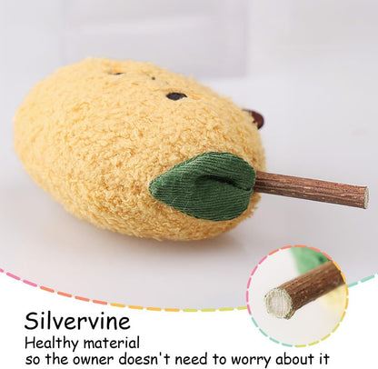 PAZ'S GIFT Catnip Toys - Cat Kick & Rope Toys for Indoor Play, Cat & Kitten Teething Chew Toys for Aggressive Chewing & Teeth Cleaning (Velvet Lemon)