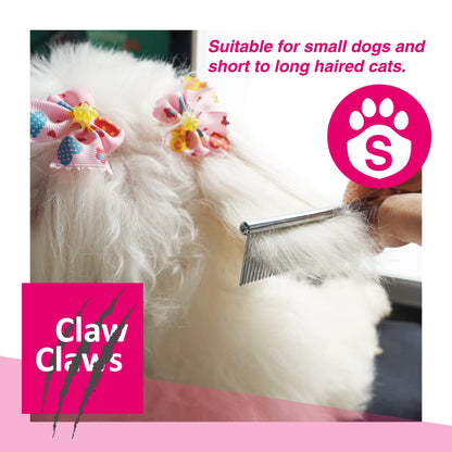 6.1" Comb with Rounded Ends Spine, Pet Comb for Professional Groomer Tool, for Short to Medium Haired Dog, Cat and other pets.