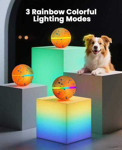 Smart Interactive Dog Balls, Automatic Moving Ball for Medium and Large Dogs, E-TPU New Material, Motion Activated Rolling & Rotating Bouncy Toy for Dog Enrichment & Stimulation