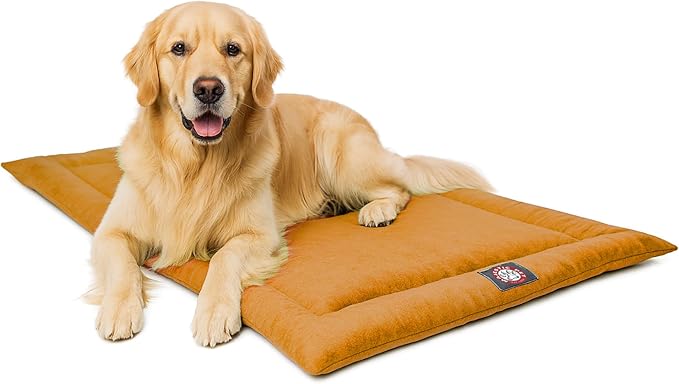 Majestic Pet Orthopedic Memory Foam Dog Crate Mat - Plush Pet Bed Pad for Crates & Kennels | USA Crafted | 42"x26" Villa Orange