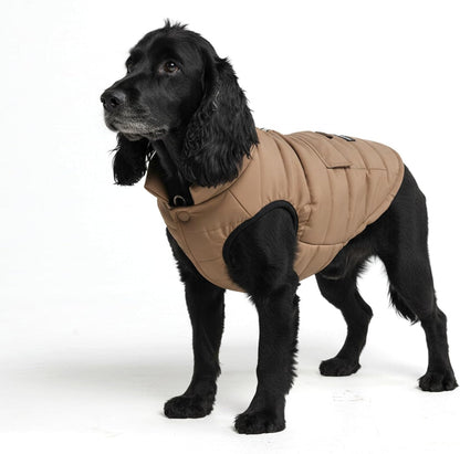 Spark Paws Dog Winter Jacket, Water-Resistant Coat, Warm Reflective Windproof Fleece-Interior, for Medium and Large Dogs - Tan - 2XL