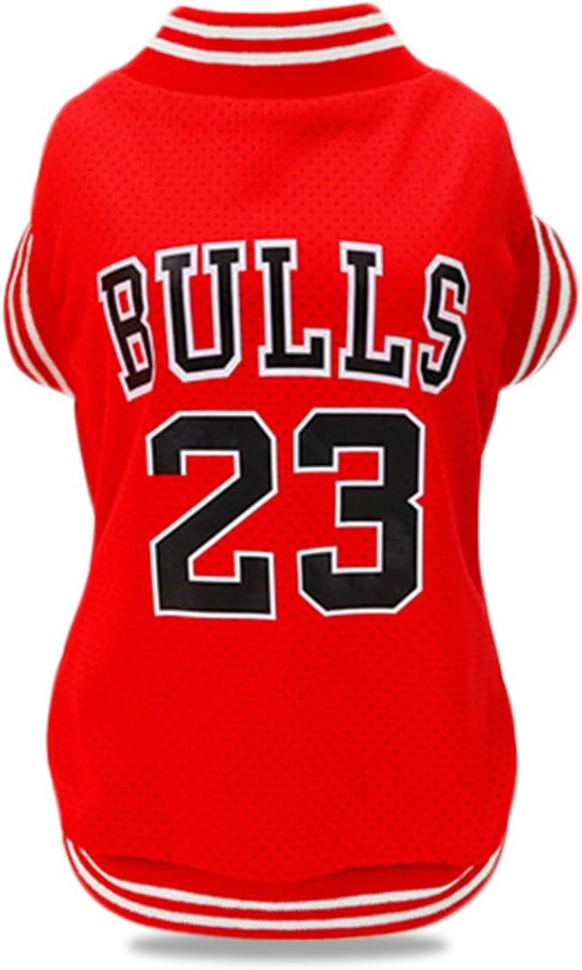 Dog Clothes Basketball Mesh Breathable T-Shirt,Pet Clothes Puppy Sportswear Spring/Summer Fashion Dog Shirt. (Red, Medium)