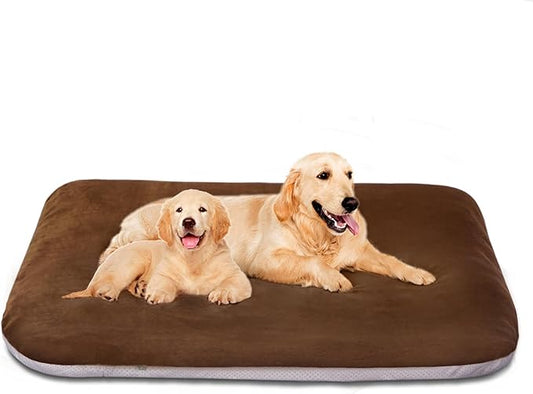 Magic Dog Super Soft Extra Large Dog Bed, 47 Inches Orthopedic Foam Dog Beds for XL Dogs, Jumbo Pet Bed with Anti Slip Bottom, Dog Sleeping Mattress with Removable and Washable Cover, Dark Brown