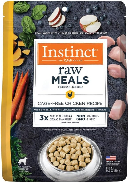 Instinct Freeze Dried Raw Meals, Natural Dry Dog Food, Grain Free - Cage Free Chicken, 14 oz. Bag