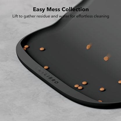 PETLIBRO Dog Food Mat, Silicone Non-Slip Waterproof Cat Food Mat for Feeder & Fountain & Bowl, Dog Bowl Mats with Raised Edge Spill Protection Floor, Extra Large Cove Feeding Mat for Pet 22''x16.5''