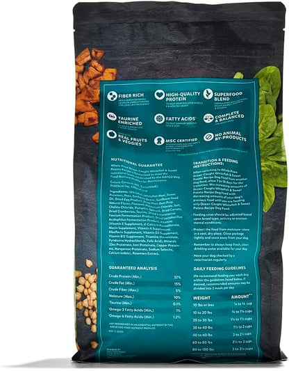 Whole Paws, Grain-Free Dry Adult Dog Food, Ocean-Caught Whitefish & Sweet Potato Recipe, 4 lb