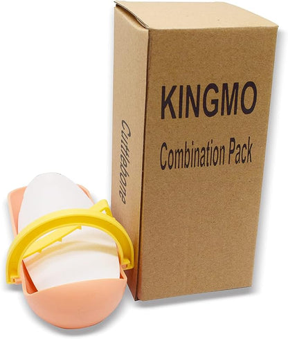 5.9"-6.53" Large Bird Cuttlebone for Parakeets, Cuddle Bone with Plastic Holder, Cuttlefish Bone for Sharp Beaks, Natural Birds Calcium Suitable for Parrots Cockatiels Budgie, 2pcs