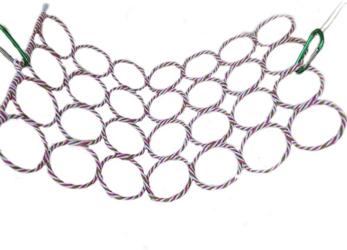 Bird Rat Climbing Rope Net Bird Swing, Parrot Cage Toys,Small Animal Activity Toy for Gerbil,Swing Hanging Play with Mirror for Macaw African Greys Parakeet Cockatoo Lovebirds (Bird Perch)