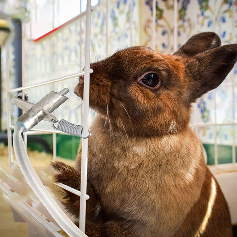 50PCS Automatic Water Rabbit Nipple Drinker Feeders for Rabbit Guinea Pig Ferret Rat Mouse Poultry Watering System (White)