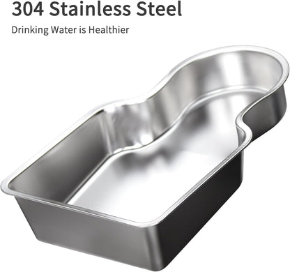 RIZZARI Stainless Steel Pet Water Feeder: 7.5L Beige Automatic Leak-Proof Gravity Dispenser for 20-35 LB Dogs with Arthritis - Without Filter - Ideal for Living Room Kitchen