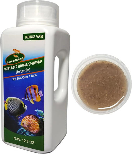 Brine Shrimp Fish Food - High Protein Non-Living Adult Brine Shrimp for Bettas, Goldfish, Cichlids & - Color Enhancing, -Instant Liquid Slow Sinking Tropical Fish Food (12.5oz)
