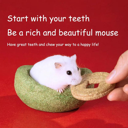 Unique-Shaped Hamster Toys Guinea Pig Toys, Timothy Hay for Pet Rabbits, Guinea Pigs, and Chinchillas Golden