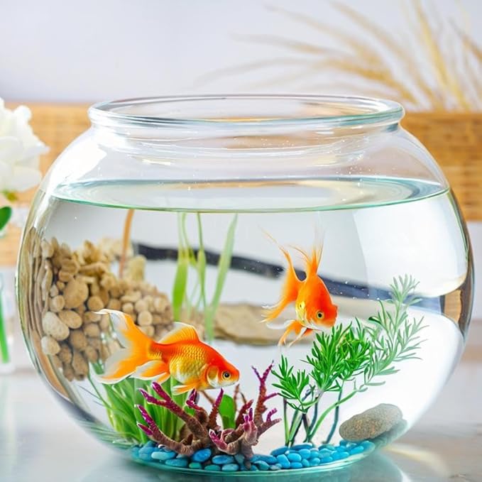 2 Pack Plastic Fish Bowls, 135oz Round Plastic Fish Tank 1 Gallon Aquarium Hydroponic Planter Floral Container for Candy, Carnival Games, Prizes, Party and Table Centerpiece Home Decor