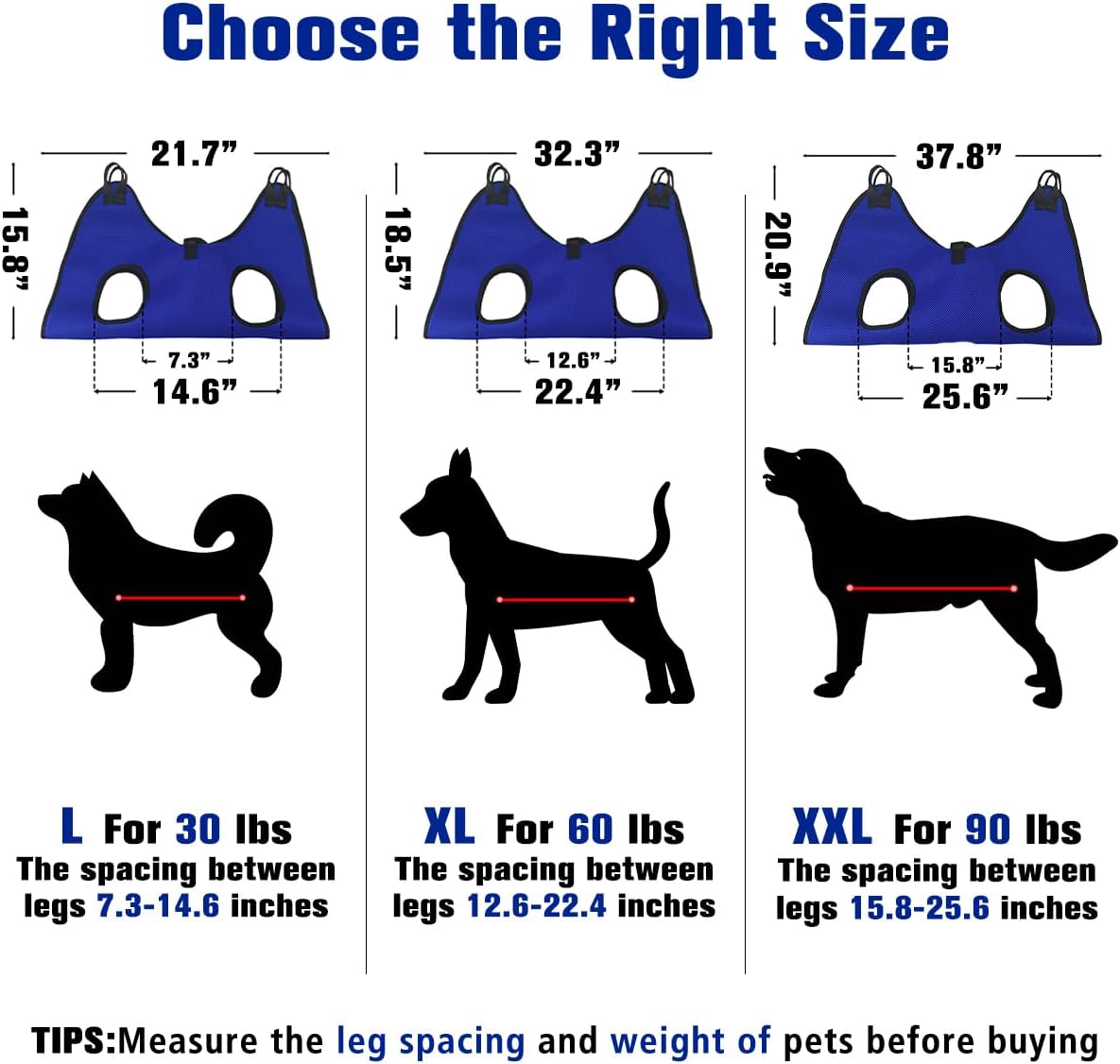 Pet Dog Grooming Hammock for Nail Trimming,Dog Restraint Hanging Harness for Nail Clipping,Dog Grooming Sling for Large Dogs with Nail Clippers/Nail File/Pet Comb,Claw Care(XL for 60lb)