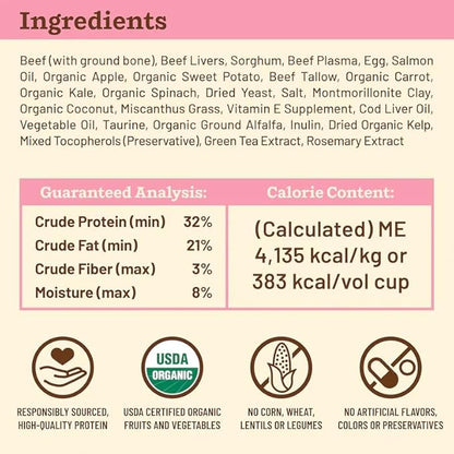 Primal Kibble in The Raw, Freeze Dried Cat Food, Beef, Scoop & Serve, Made with Raw Protein, Whole Ingredient Nutrition, Crafted in The USA, Dry Cat Food, 64 Ounce (4 lb) Bag