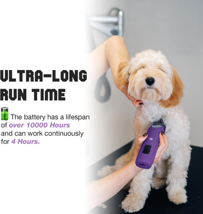 Professional Dog Clippers for Grooming - 2 Speed Detachable Blade Pet Grooming Kit for Thick Curly Matted Coats - Low Noise Heavy Duty Cordless Hair Trimmer for Animal Pet Horse