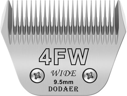 4FW Detachable Dog Grooming Wide Blades,Compatible with Andis,Oster A5,Wahl KM10 Series Clippers,Cut Length 3/8”(9.5mm)