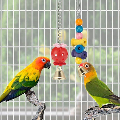 Swing Hanging Standing Chewing Toy Hammock Climbing Ladder, Cage Colorful Toys Suitable for Budgerigar, Parakeet, Conure, Cockatiel, Mynah, Love Birds, Finches