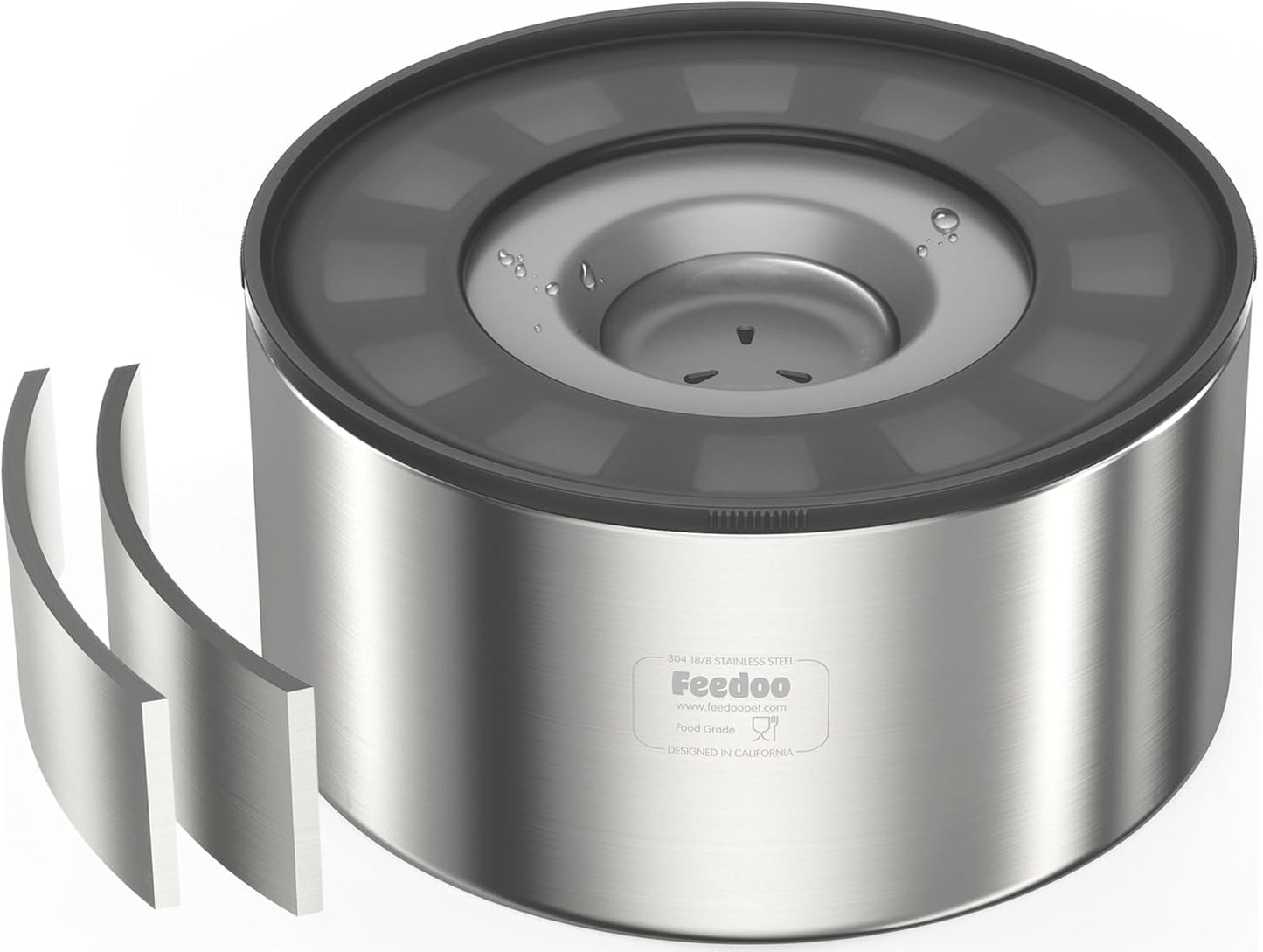 1Gallon No Spill Water Bowl for Dogs, Double-Wall Stainless Steel with Splash-Proof Paws Lid and Floating Disk, Non-Slip Base, Easy to Clean Slow Water Feeder for Large Medium Dogs