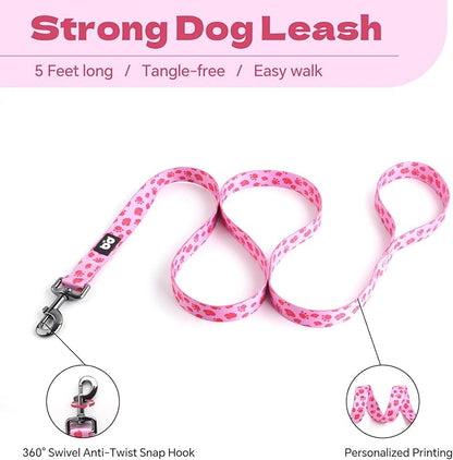 QQPETS Dog Harness Leash Set Adjustable Heavy Duty No Pull Halter Harnesses for Small Medium Large Breed Dogs Back Clip Anti-Twist Perfect for Walking