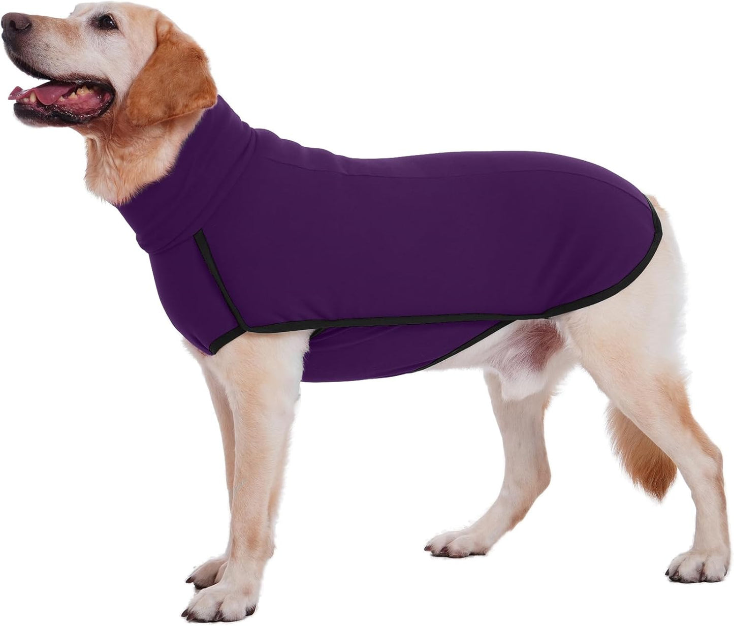 ROZKITCH Fleece Dog Jacket, Pet Windproof Warm Cold Weather Jacket Vest Cozy Jumpsuit Apparel Outfit Clothes for Walking Hiking Travel Sleep Purple 3XL