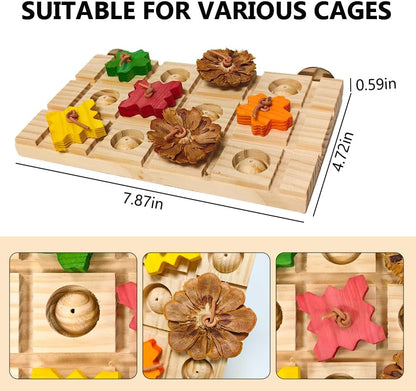 Bird Perch Stand Platform,Natural Wooden Perch Toys Playground Cage for Lovebirds, Small Parakeets, Conures, Budgies, Finches Conure Cockatiel (Medium)