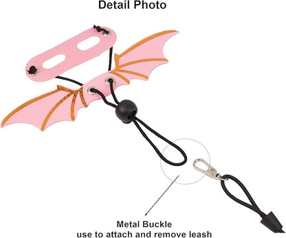 ADOGGYGO Bearded Dragon Leash Harness, 3 Size Pack Pink Lizard Wing Harness with Removable Leash for Bearded Dragon Lizard Reptiles