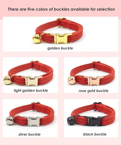 Personalized Cat Collar with Engraved Name and Phone Number - Customizable Kitten Collars for Boys and Girls (Stripe Velvet)