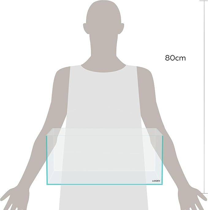 LANEDN 45S 5.4 Gal Shallow Tank, Shallow Fish Tank, Rimless Low Iron Tank W17.7×D11×H7.1 in(45x28x18cm); 5mm Thickness Aquascape Fish Tank, Black Leveling Mat Included