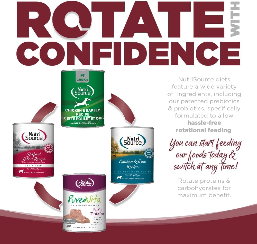 NutriSource Beef & Rice Recipe Dog Food, Premium Wet Dog Food, 12.3 Ounce (Pack of 12)