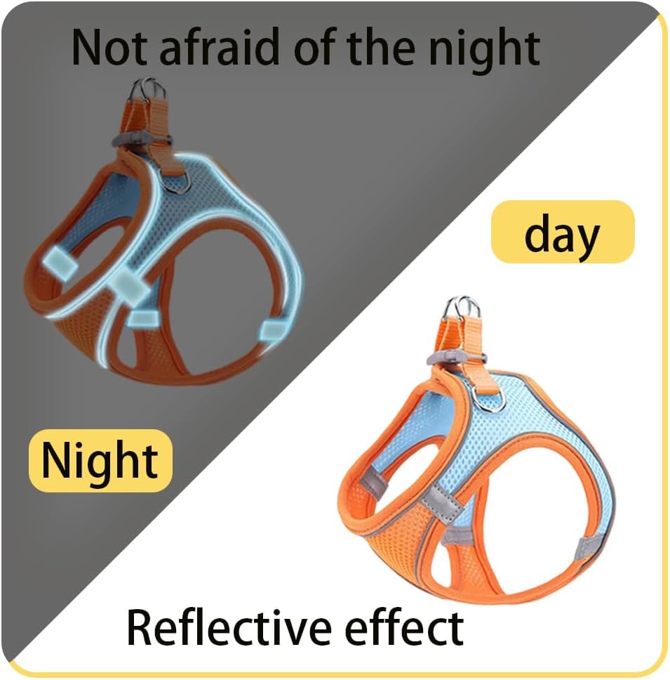 2-in-1 No Pull Dog Harness & Retractable Leash, Adjustable Dog Harness, No Pull Step-in Soft Mesh Puppy Vest Harnesses, Adjustable Puppy Vest for Small Medium Dogs and Cats